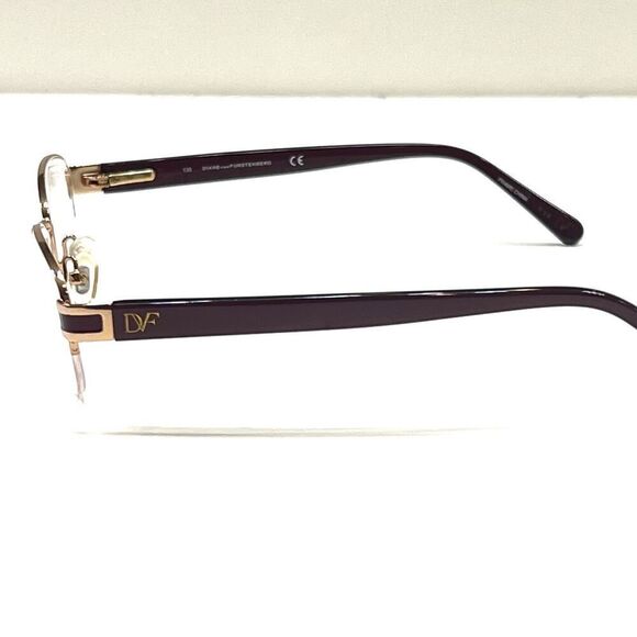 NEW Diane von Furstenberg DVF 8039 601 Glossy Gold Eyeglass Half Frame 50-17-135 - Picture 3 of 6
